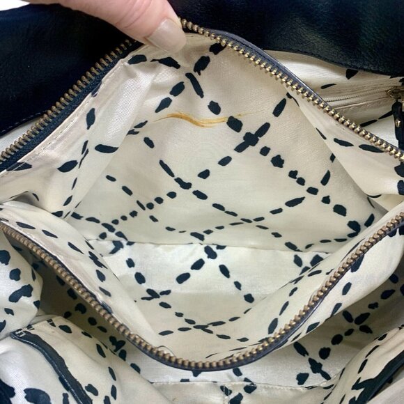 VTG Kate Spade Turn Lock Pebbled Black Satchel Leather Shoulder Bag Purse FLAW - Picture 11 of 12